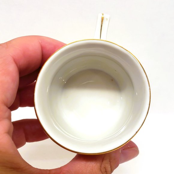 1940s Bareuther Waldsassen Demitasse Tea Cup Flower Gold Gilt US Zone Germany - Picture 5 of 6
